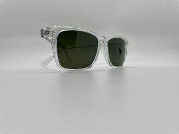 Gray Polarized Glass Lens in crystal clear frame | LensFactory